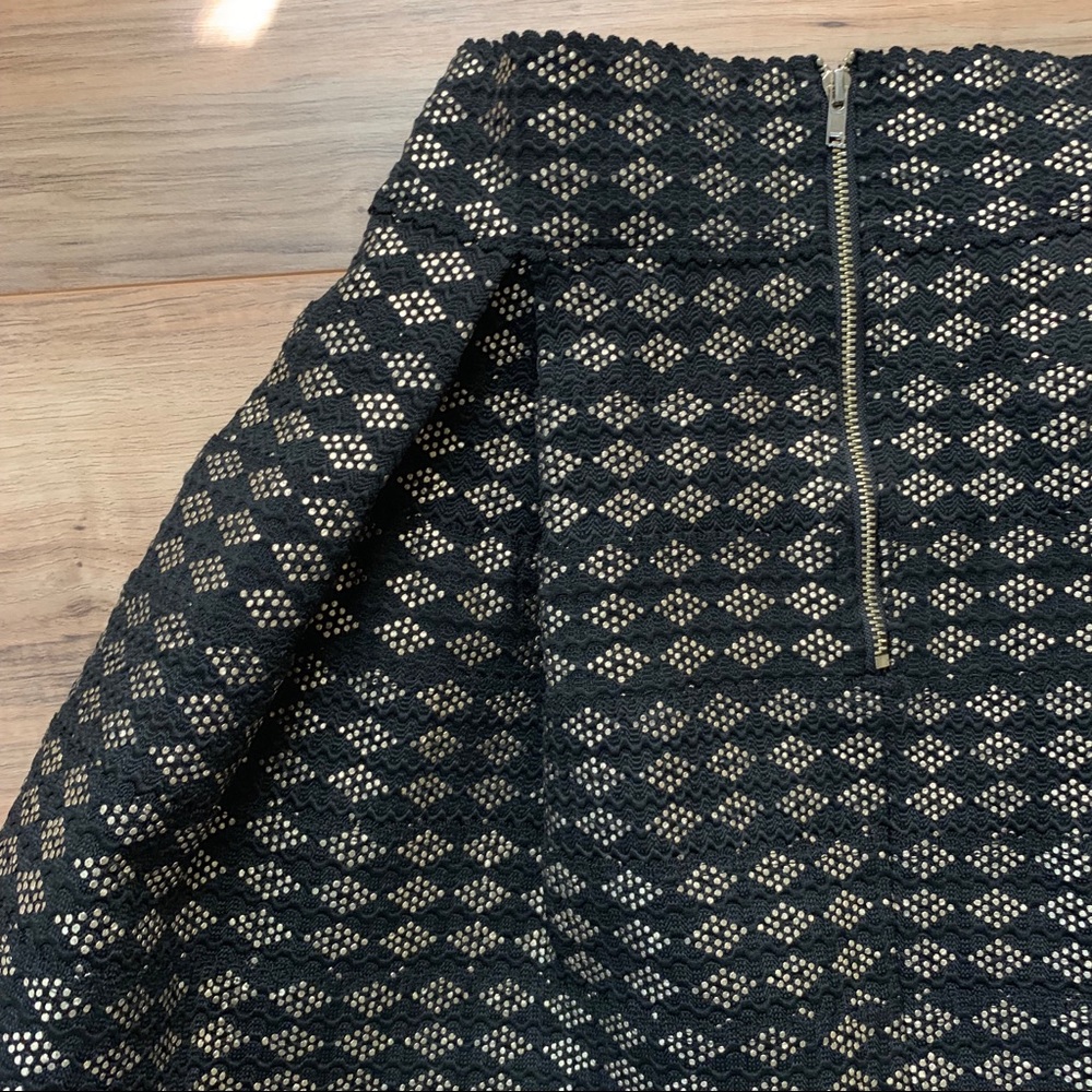 Blue Rain Black Skirt W/ Gold Francesca’s - Picture 5 of 6